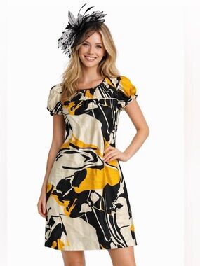 Derby Y2k abstract swirl silk Badgley Mischka VTG dress flaw noted *2 for 20*
